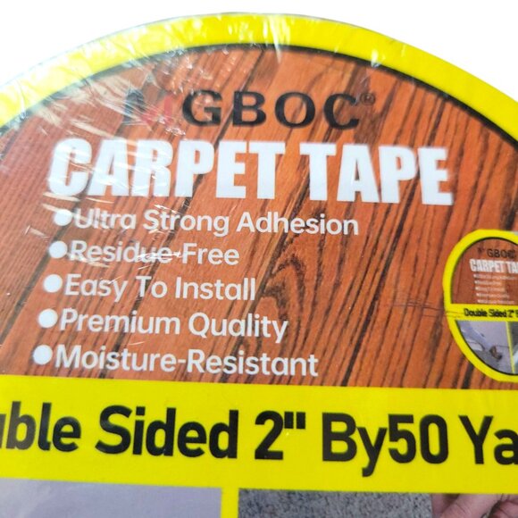 GBOC Double-Sided Carpet Tape 2" x 50 Yards Residue-Free Moisture-Resistant Ultr - Picture 2 of 9